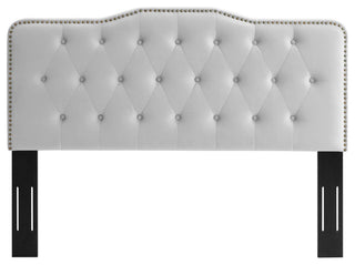 Sophia Tufted Performance Velvet Twin Headboard Light Gray