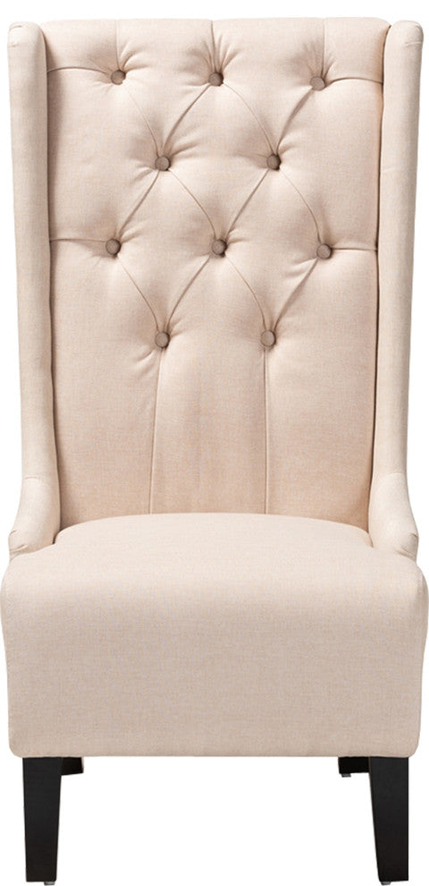 Transitional Gray Fabric Upholstered Accent Chair