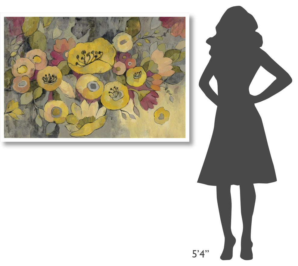 "Yellow Floral Duo III" Digital Paper Print by Silvia Vassileva, 50"x34"