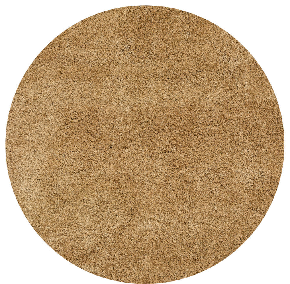 KAS Bliss 1567 Gold Shag Area Rug, 6' Round
