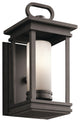 Kichler South Hope Outdoor Wall 1-Light 5.5"x11.75", Rub Bronze, Etched Opal