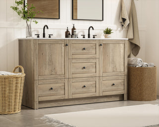 Home Living 54" Double Bathroom Vanity, Natural Oak