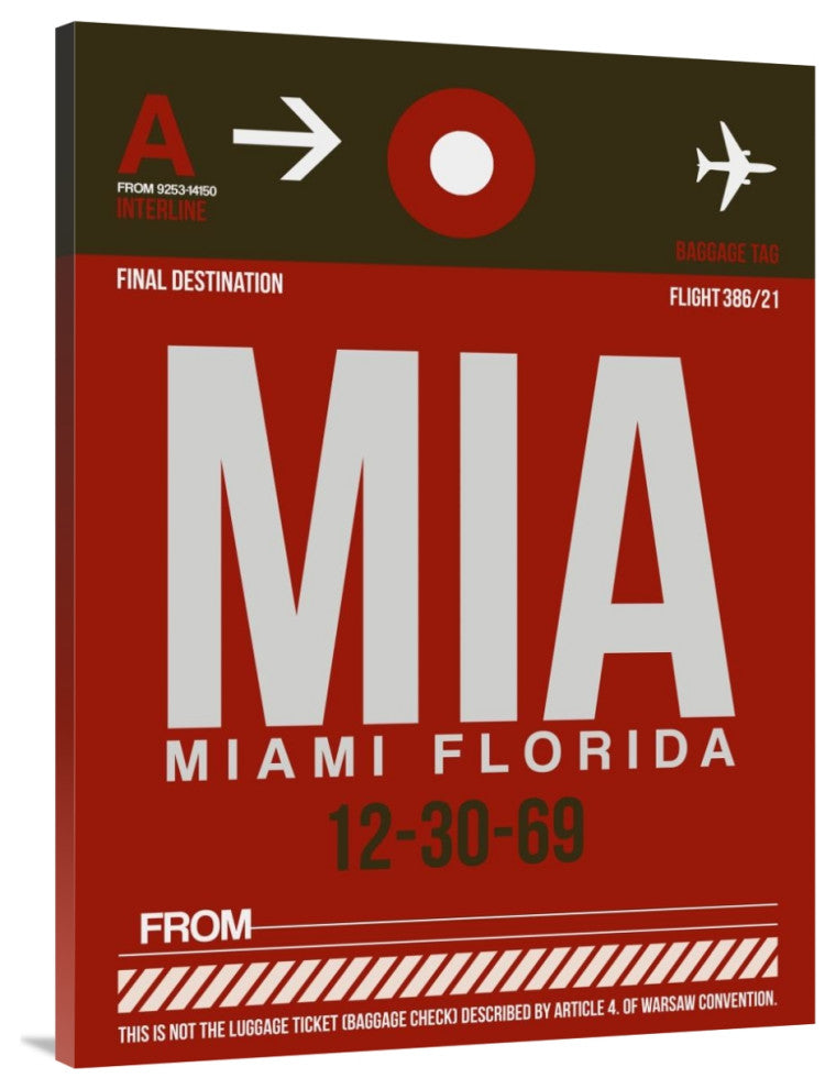 "MIA Miami Luggage Tag 2" Fine Art Print