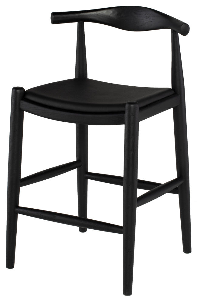 Maja Black Naugahyde Counter Stool