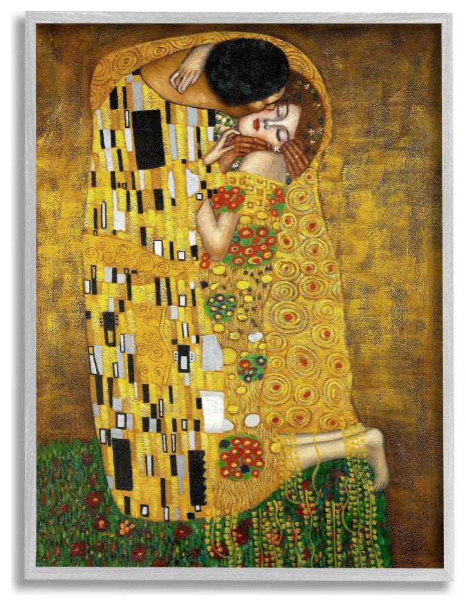 Patterned Gold Green Classic Figure Painting, 16"x20"