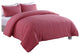 Messy Bed Washed Cotton Duvet Cover and Sham Set, Red, Full/Queen