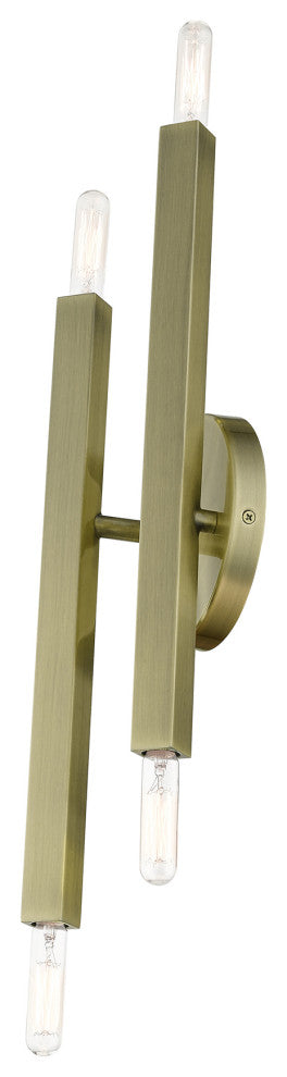 Livex Lighting Monaco 4-Light Antique Brass Sconce