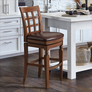 Napa Bar Stool With Back, Mahogany, 1, Bar Height