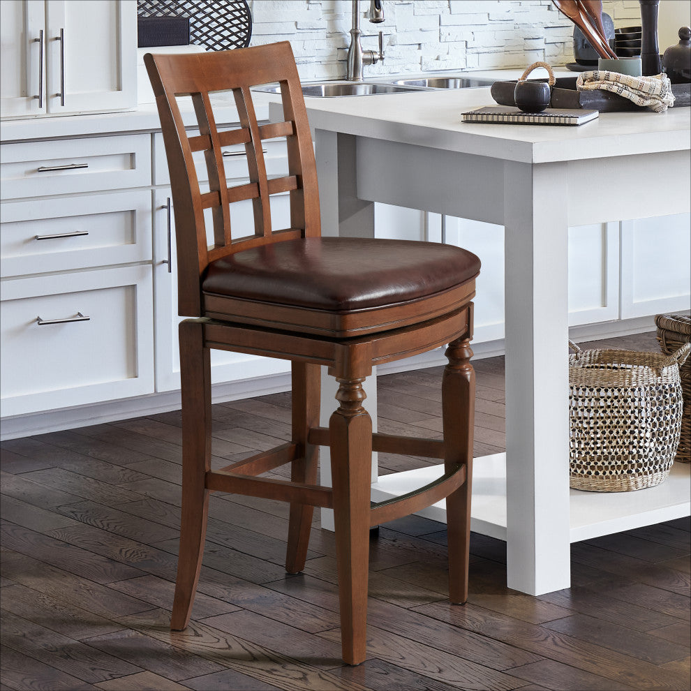 Napa Bar Stool With Back, Mahogany, 1, Bar Height