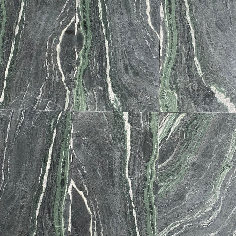 Sagano Vibrant Green Marble 12x24 Tile Honed, 100 sq.ft.