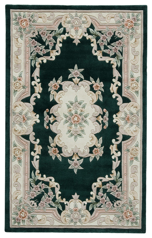 New Aubusson, Black, 4'x6'