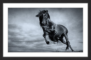 "Blue Baroque" Framed Painting Print, 24x16