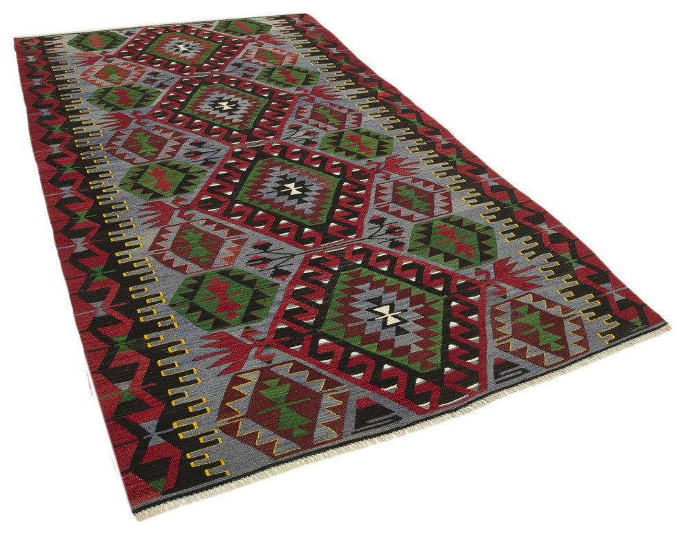 Rug N Carpet - Hand-knotted Turkish 5' 3'' x 9' 6'' Rustic Kilim Rug