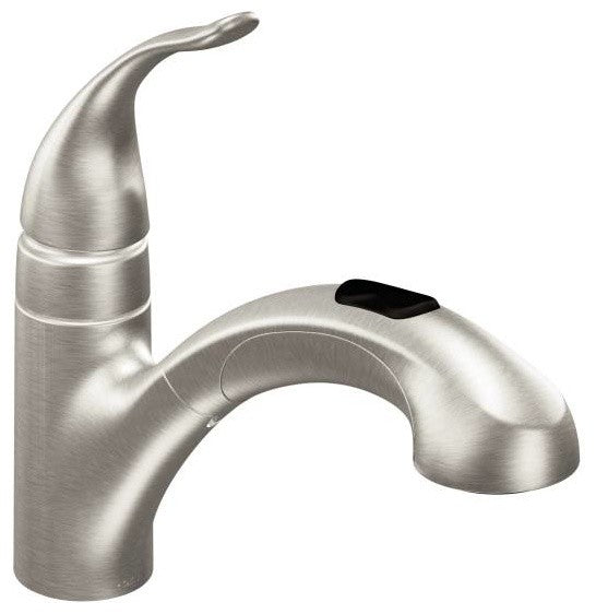 Moen Integra Single Handle Pull-Out Low Arc Kitchen Faucet, Spot Resist