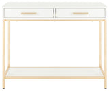 Alios Foyer Table With White Gloss and Gold Chrome Plated Frame