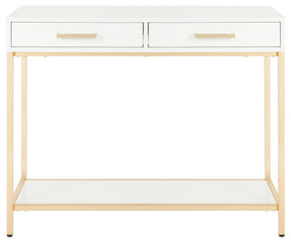 Alios Foyer Table With White Gloss and Gold Chrome Plated Frame