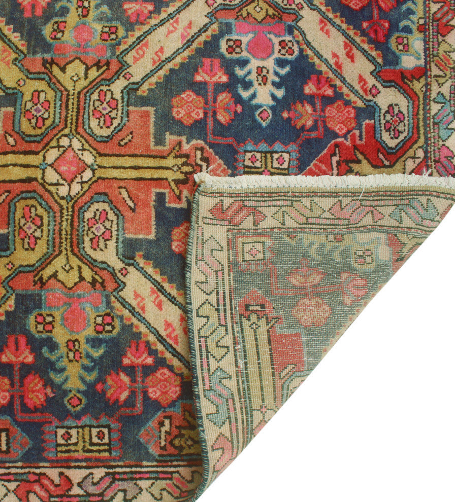 Fine Vintage Distressed Marlee Blue/Gold Runner, 3'1x9'1