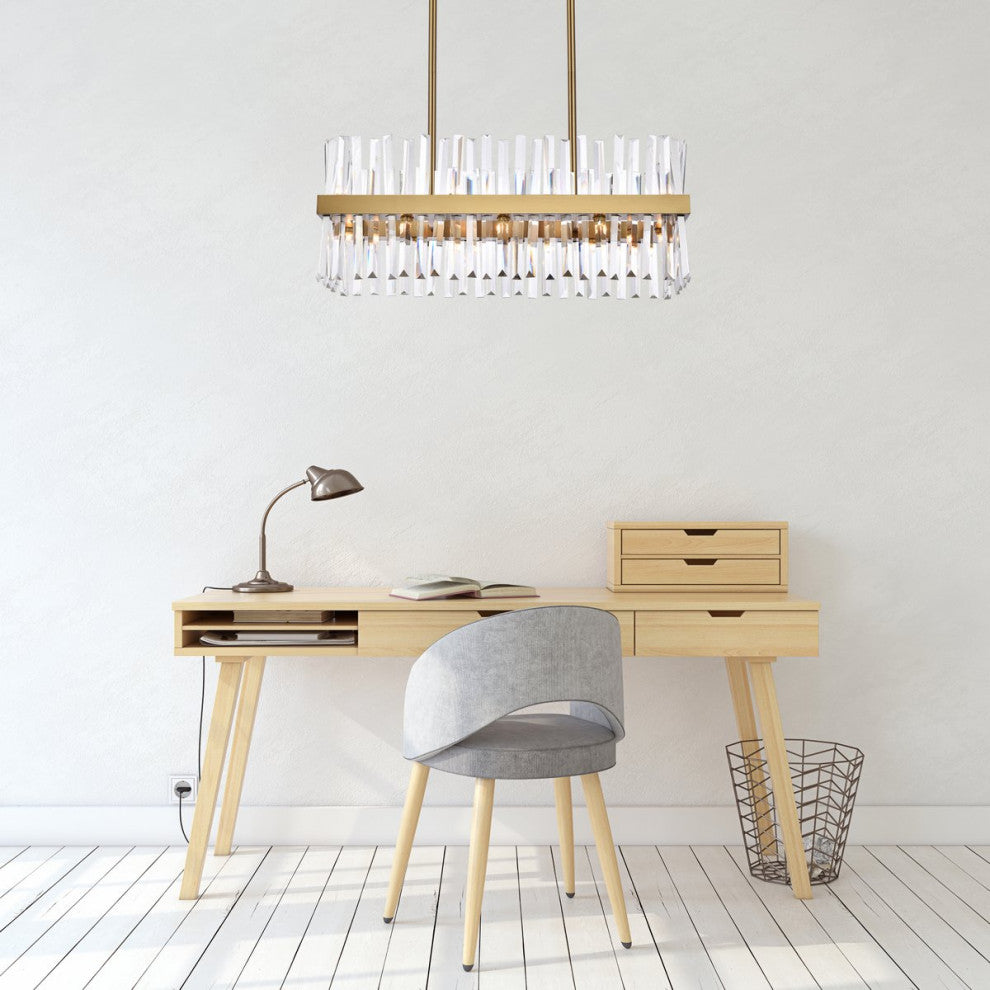 Modern Satin Gold 16-Light Chandelier
