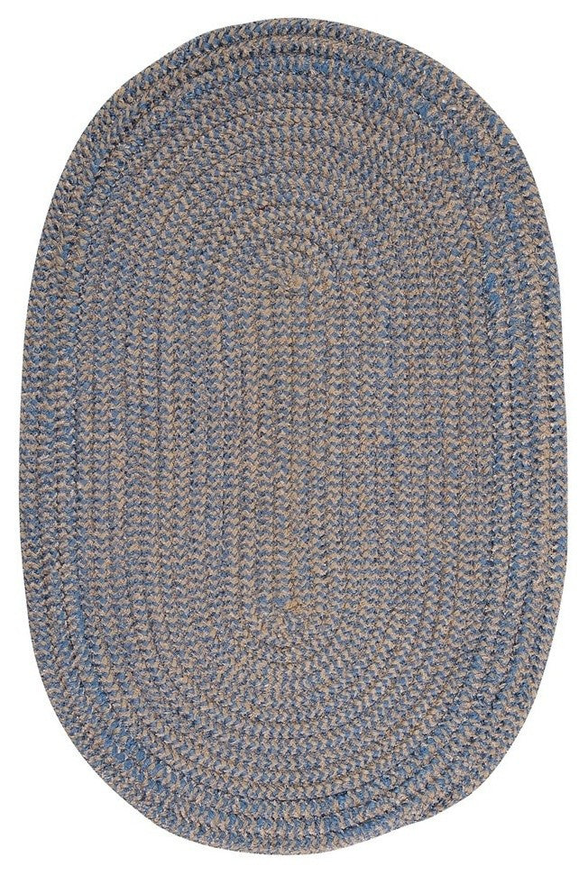Softex Check CX25 Blue Ice Check Traditional Area Rug, Oval 2'x10'