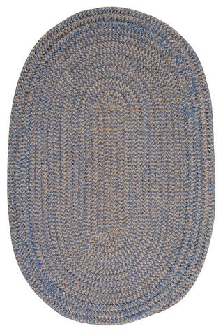 Softex Check CX25 Blue Ice Check Traditional Area Rug, Oval 2'x10'