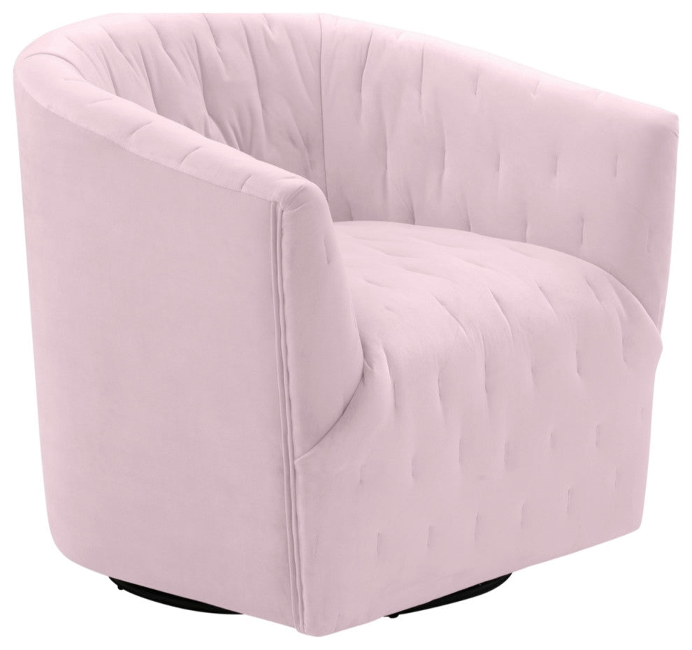 Rustic Manor Evelina Accent Chair Upholstered, Velvet, Blush