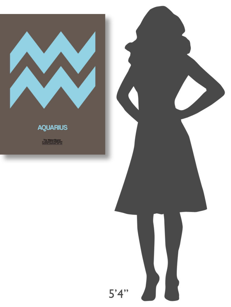 "Aquarius Zodiac Sign Blue" Fine Art Print