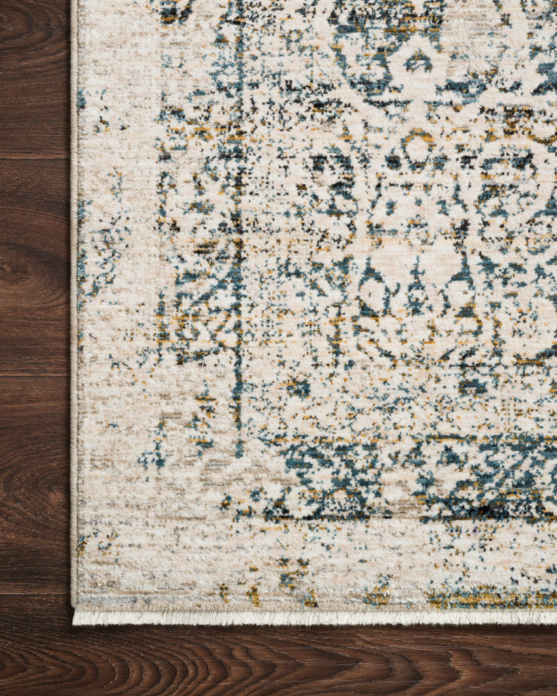 Teal/Orange Theia Area Rug by Loloi, Natural/Ocean, 2'x3'7"