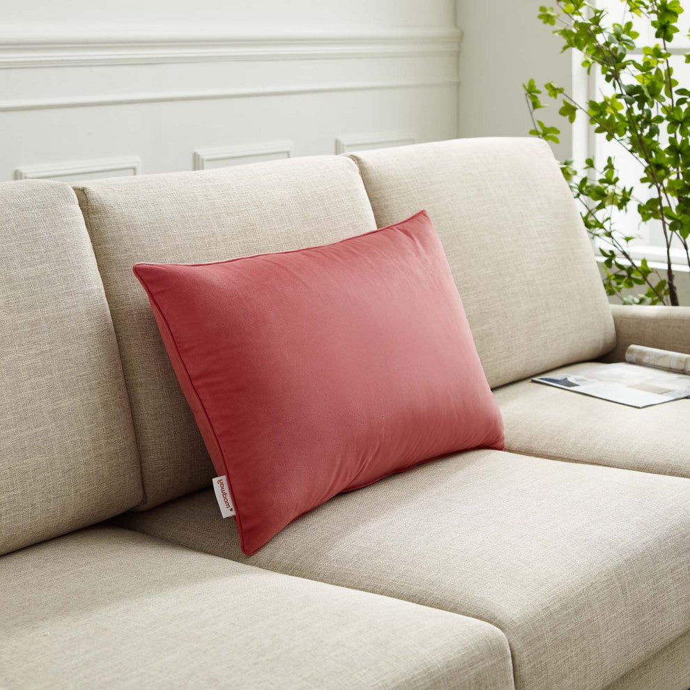 Accent Throw Pillow, Velvet, Pink, Modern, Living Lounge Hotel Lobby Hospitality
