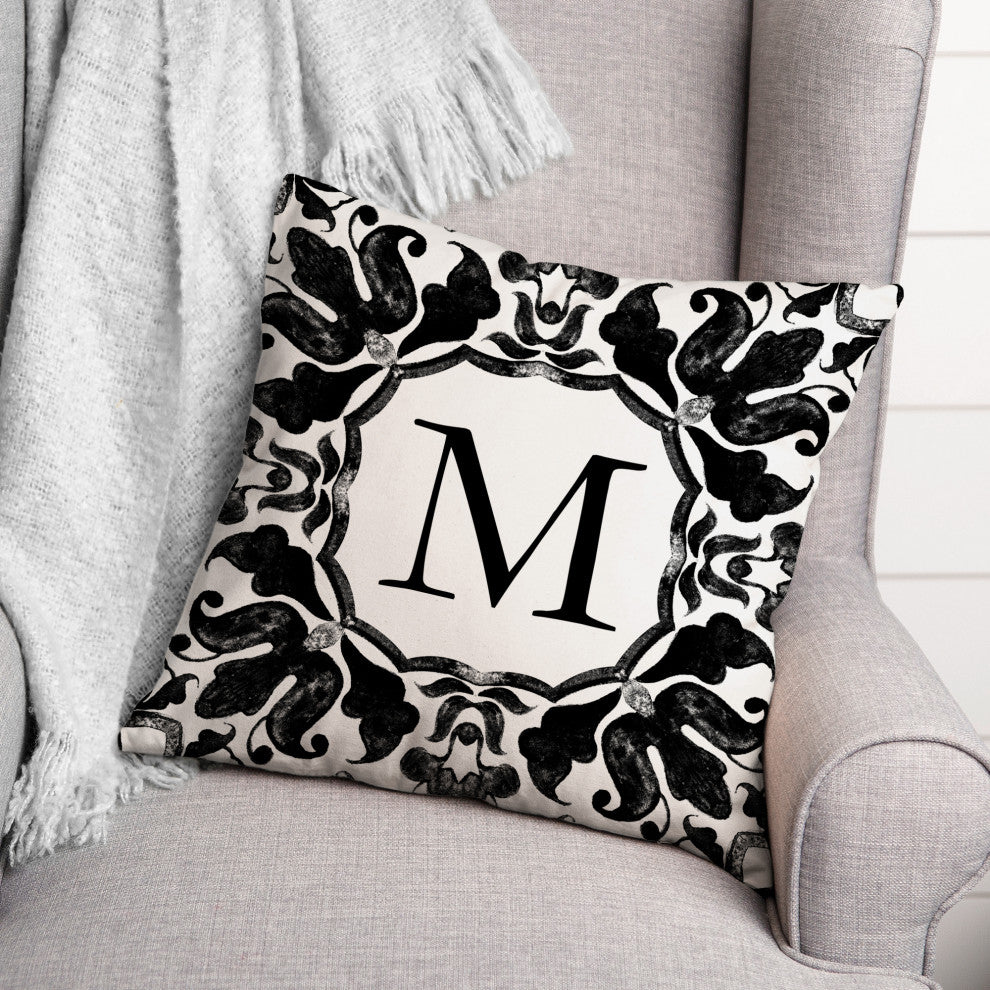 M Monogram 18x18 Indoor / Outdoor Pillow