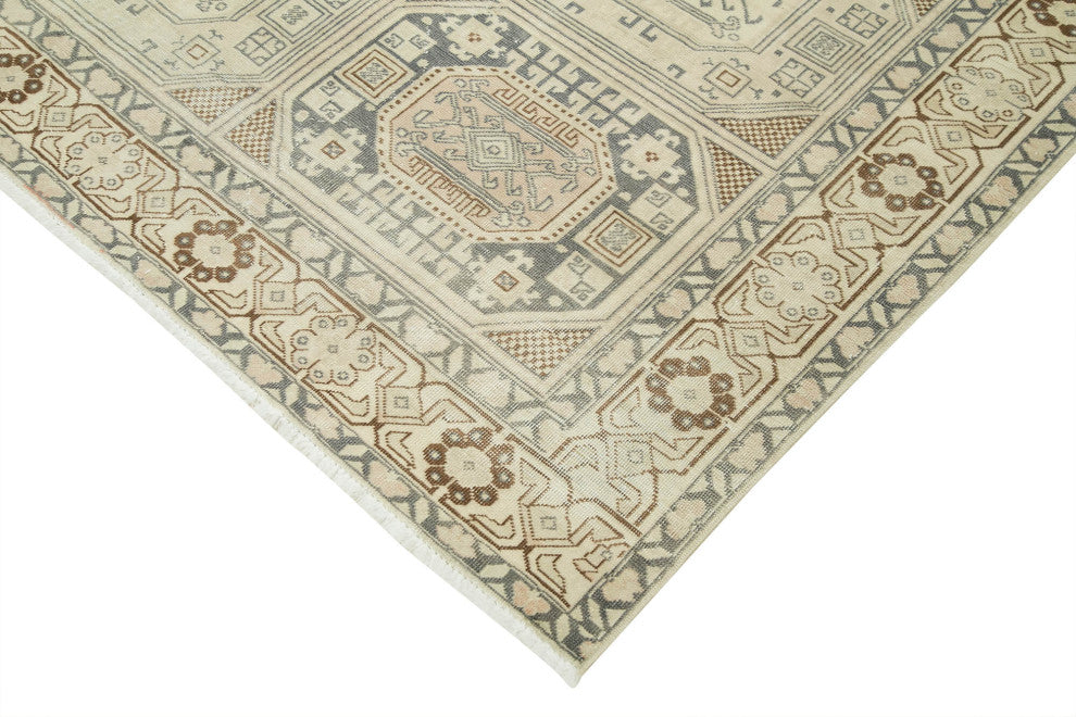 Rug N Carpet - Handwoven Turkish 6' 5'' x 9' 7'' Distressed Area Rug