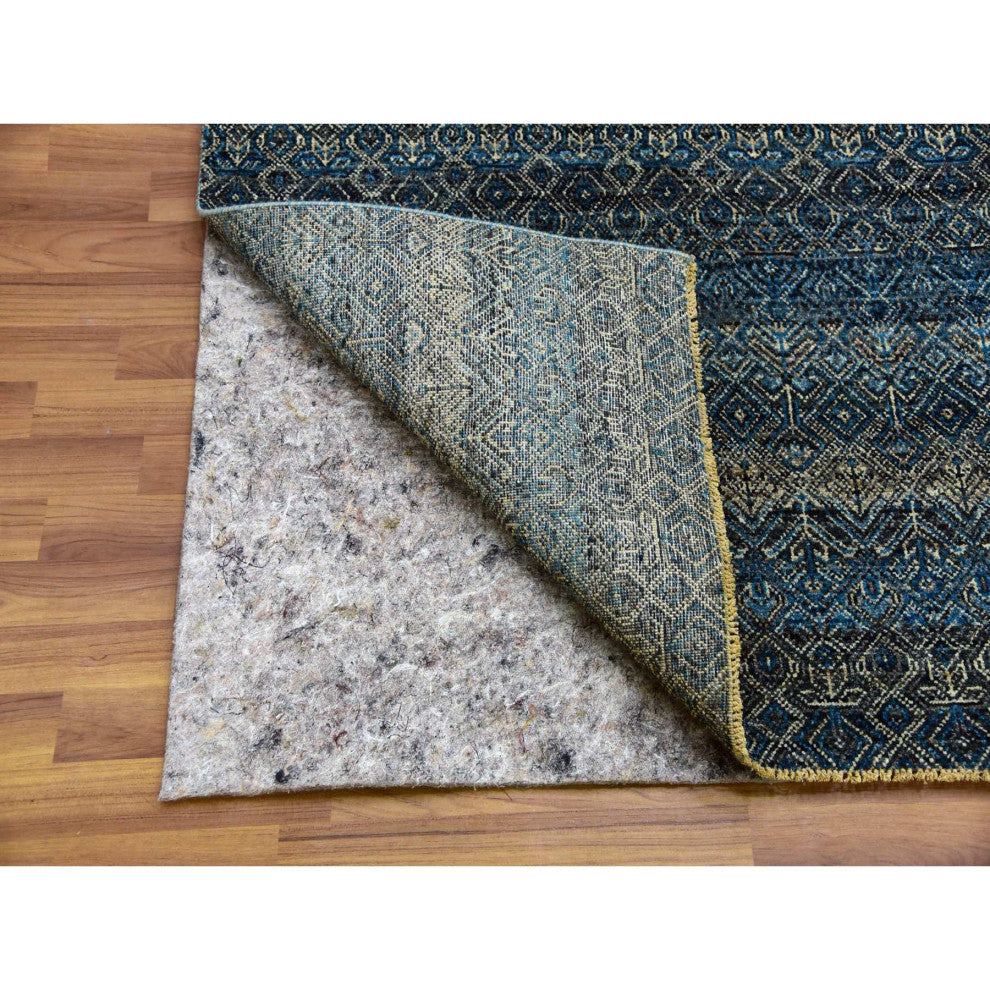Yale Blue, Kohinoor Herat Design, 100% Wool Hand Knotted Rug, 7'8"x10'