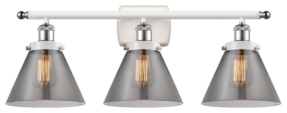 Innovations 916-3W-WPC-G43-LED 3-Light Vanity Light, White, Polished Chrome