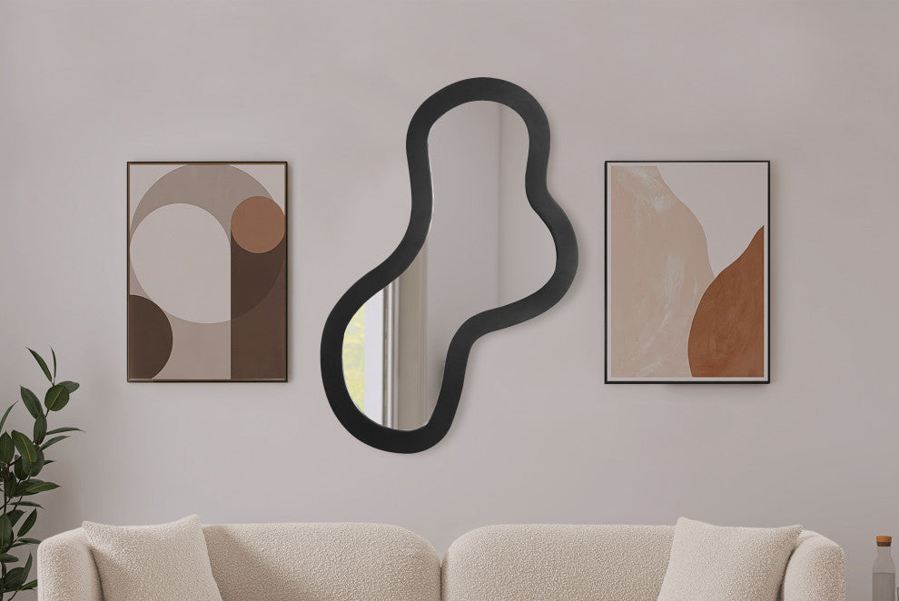 Oblique Mirror, Matte Black, 28" X 48"