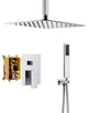 CASAINC 10" Ceiling Mount Dual Rainfall Shower Head Shower System Kit, Chrome