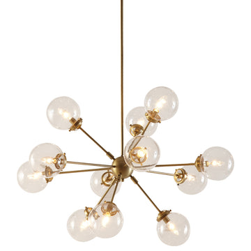 INK+IVY Paige 12-Light Chandelier with Oversized Globe Bulbs, Gold