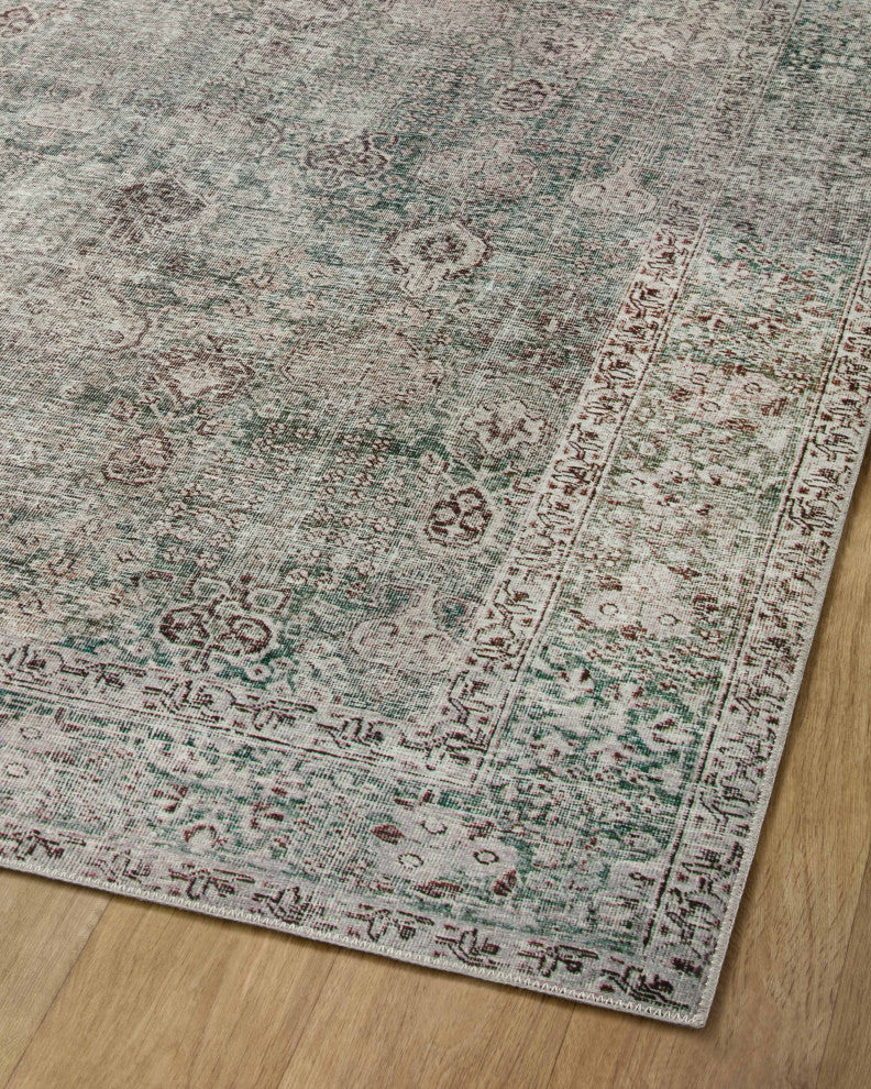 Chris Loves Julia x Loloi Jules Emerald / Antique Ivory 3''-6" x 5''-6" Accent Rug