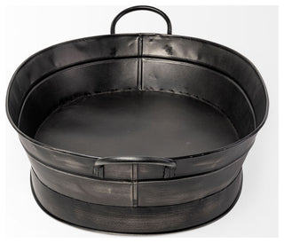 Reno Black Metal Vintage Inspired Basket