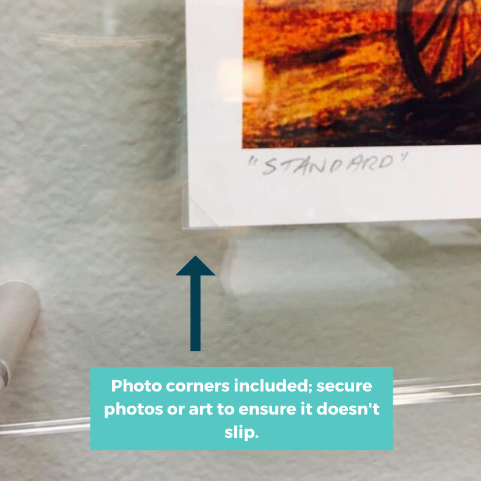 15"x15" Double Panel Acrylic Wall Frame For 12"x12" Art, Gold Hardware