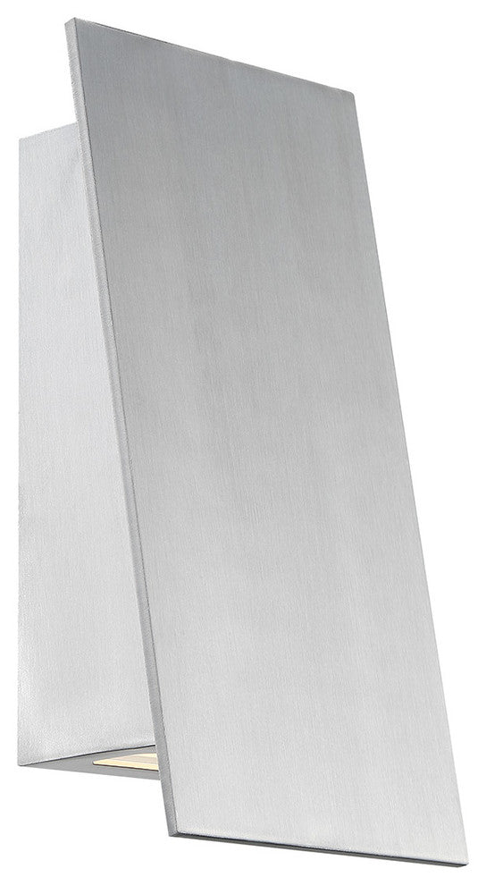 Slant 11" LED Indoor & Outdoor Wall Light 3000K, Brushed Aluminum