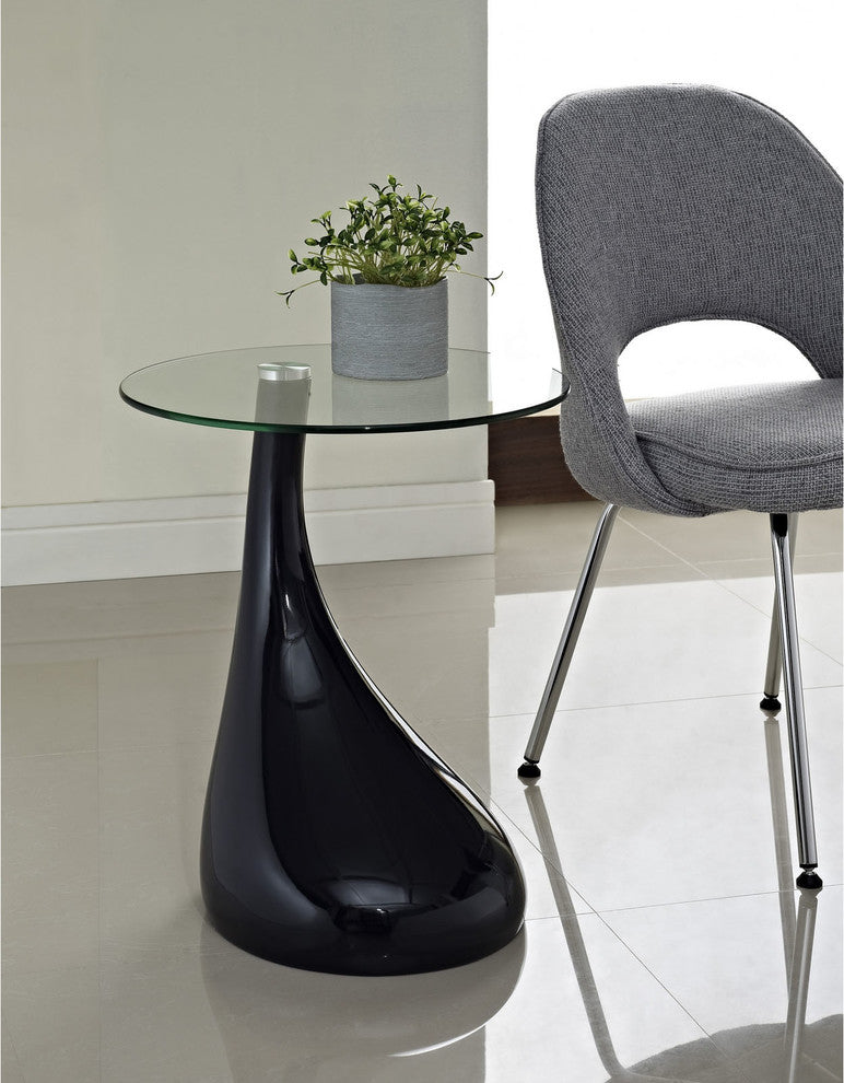 Modern Contemporary Living Room Glass Side Table Black