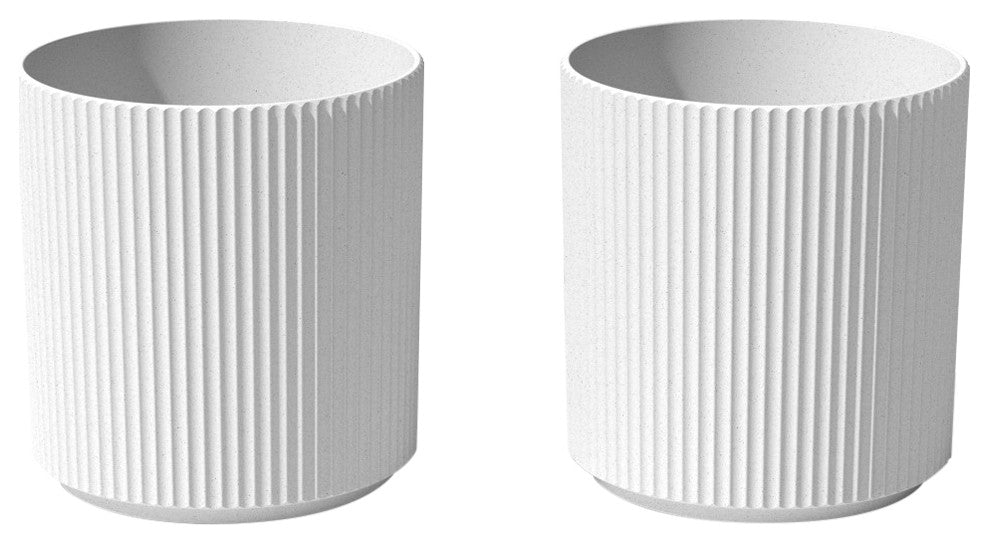 Veradek Demi Series Planter, White, 20", 2 Pack