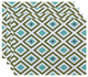 Diamond Mayhem Geometric Print Placement, Aqua, Set of 4