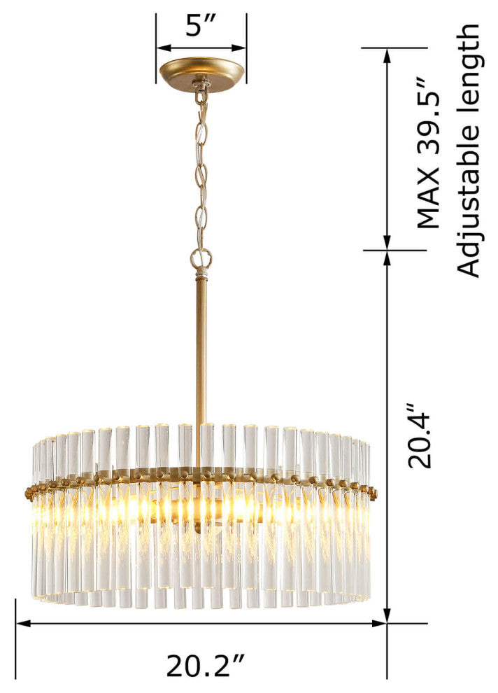 Eva Brushed Champagne Silver 5-light Chandelier