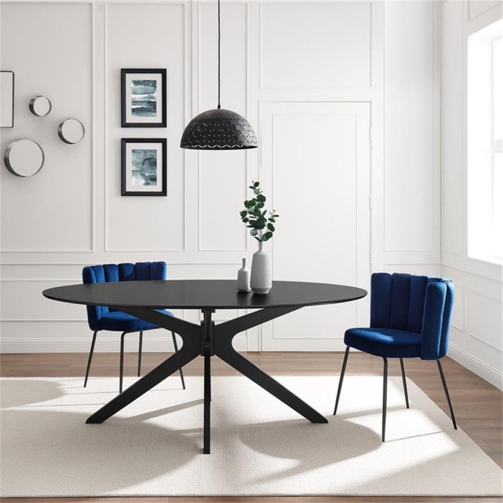 Traverse 71" Oval Dining Table Black Black