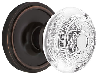 Classic Rosette Double Dummy Crystal Egg and Dart Knob, Timeless Bronze, CLACED