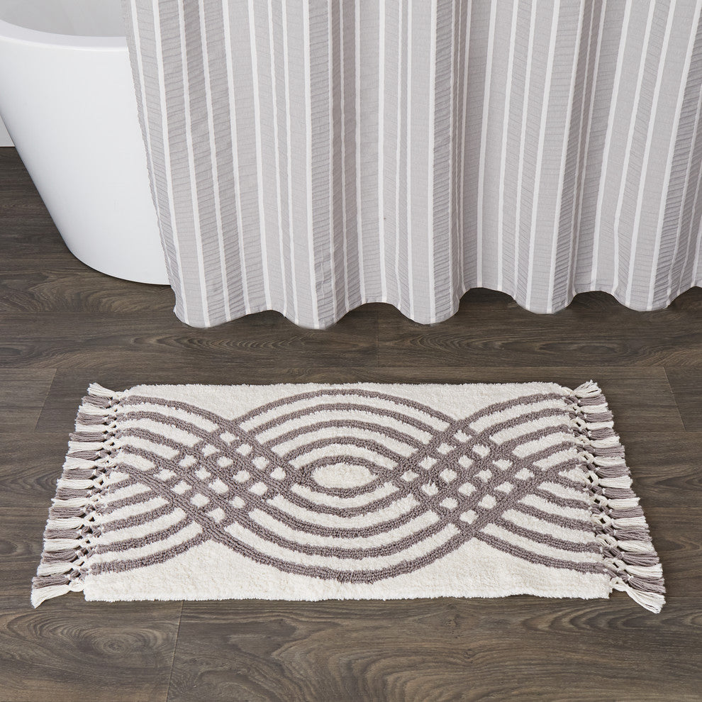 SKL Home Fringed Waves Rug, Gray