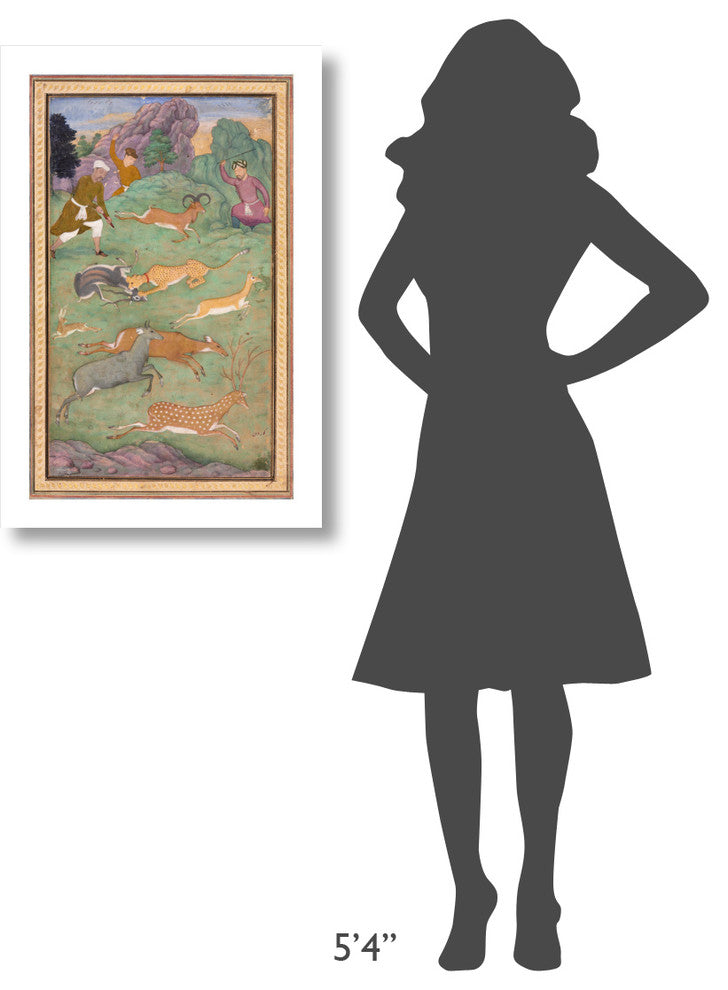 "Antelope and Deer Hunt, c. 1607-1608" Digital Paper Print by Govardhan, 21"x32"