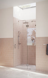 78"x40.5" Frameless Shower Door, Glass Hinge, Polished Chrome