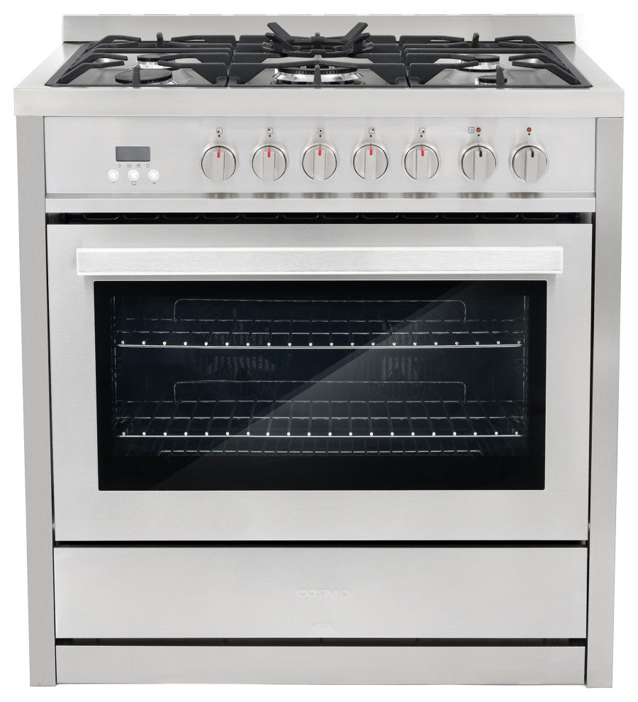 2-Piece Kitchen, 36" 240V Dual Fuel Range and 36" Wall Mount Range Hood