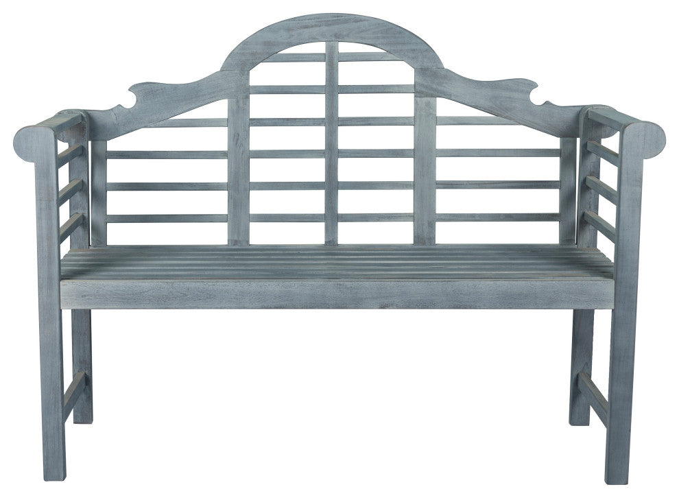 Lutyens 51.2" 3-Seat Arched Acacia Wood Outdoor Garden Patio Bench, Gray